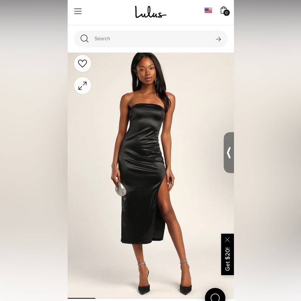 Lulu’s Black Strapless Midi Dress